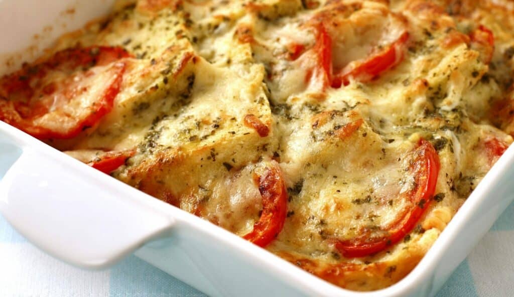 Gratin de tomates au chèvre léger