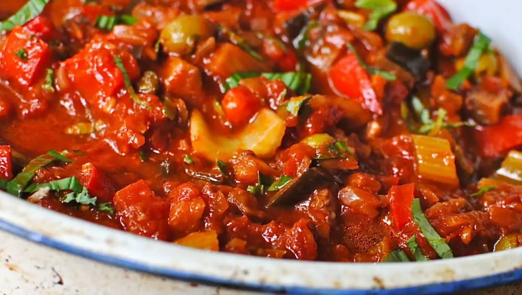 Caponata d’aubergines légère