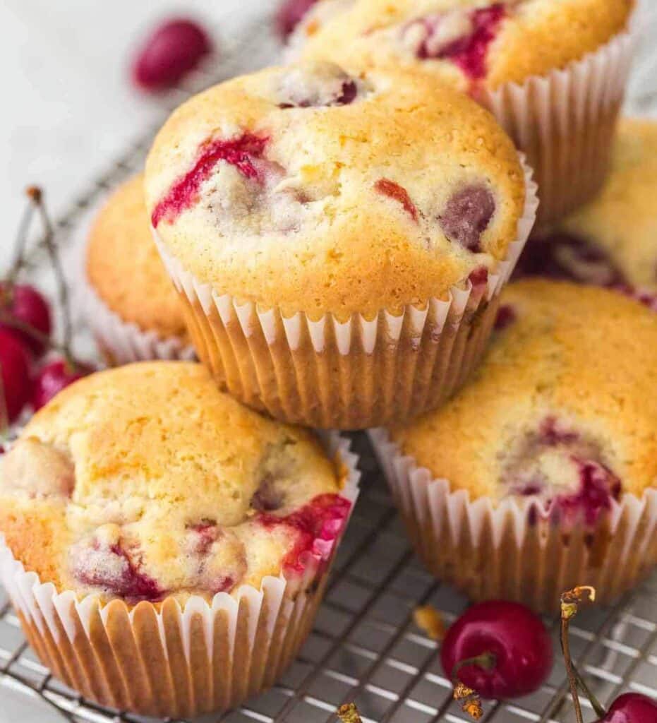 Muffins légers aux Cerises et Fromage Blanc