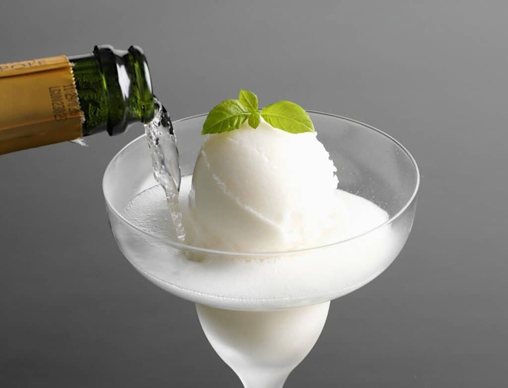 Sorbet au champagne de Noël léger