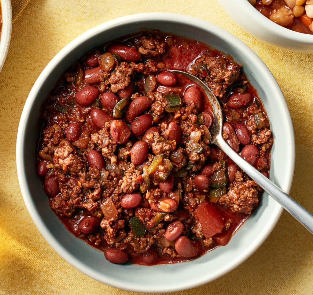 Mijoté de bœuf au chili et haricots rouges allégé