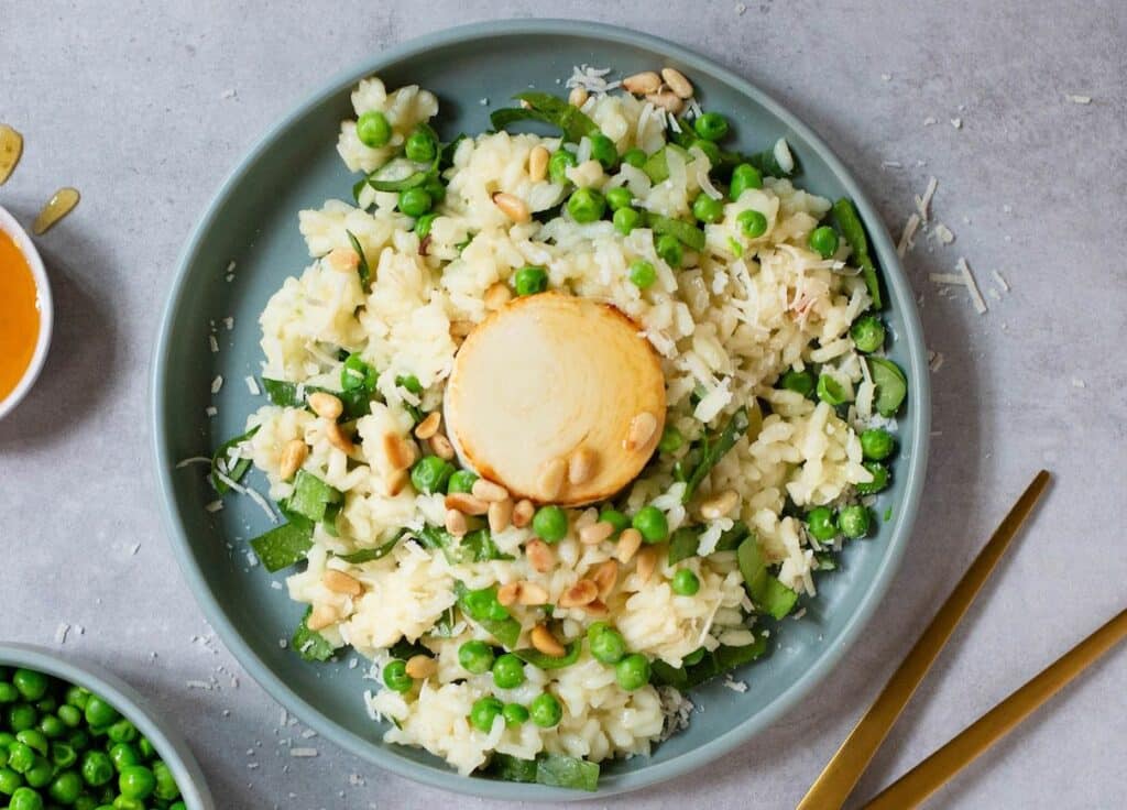 Risotto à l'Ail des Ours-Pois-Chèvre allégé