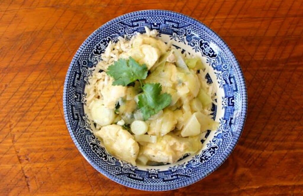 Poulet aux Poireaux et Curry léger