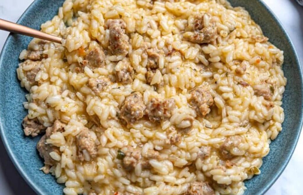 Risotto aux saucisses au thermomix