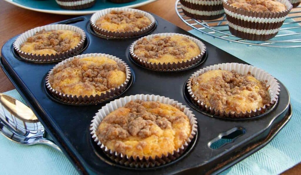 Mini Cakes Crumble aux Pêches au thermomix