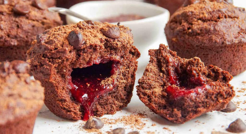 Muffins au Chocolat et Confiture de Framboises au thermomix