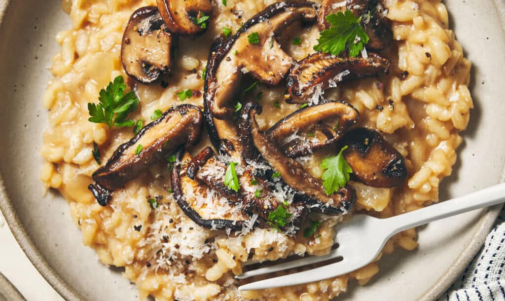 Risotto aux Champignons et Vin blanc Léger