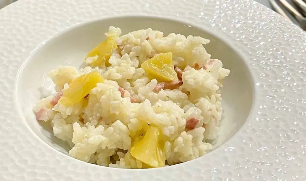 Risotto à la pomme et au jambon fumé au thermomix