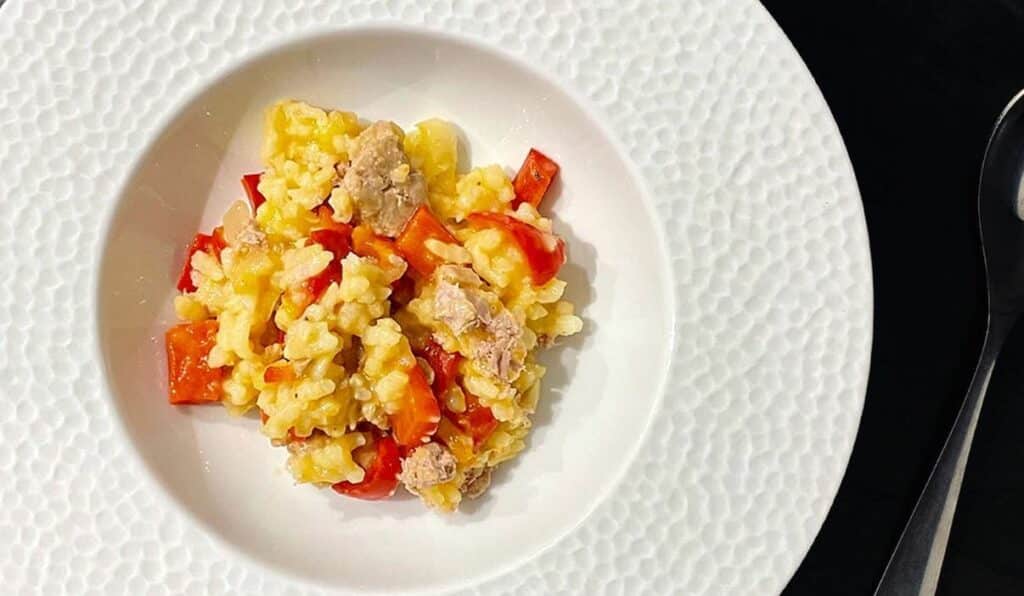 Risotto aux poivrons et au thon au Thermomix