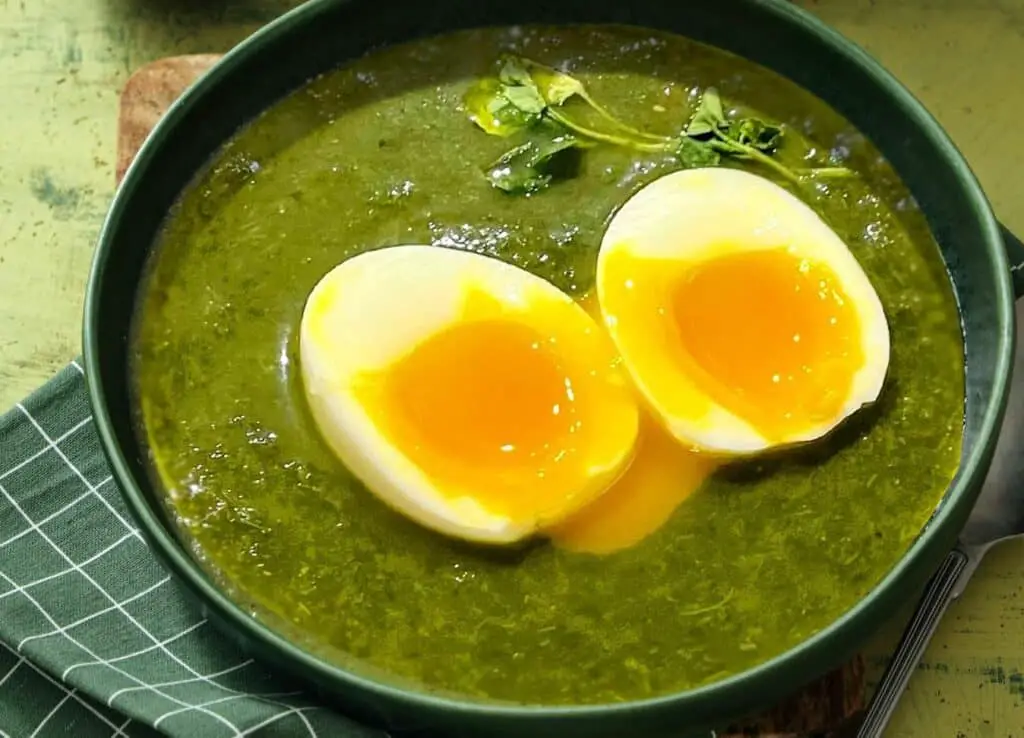 Soupe de cresson aux oeufs mollets au thermomix