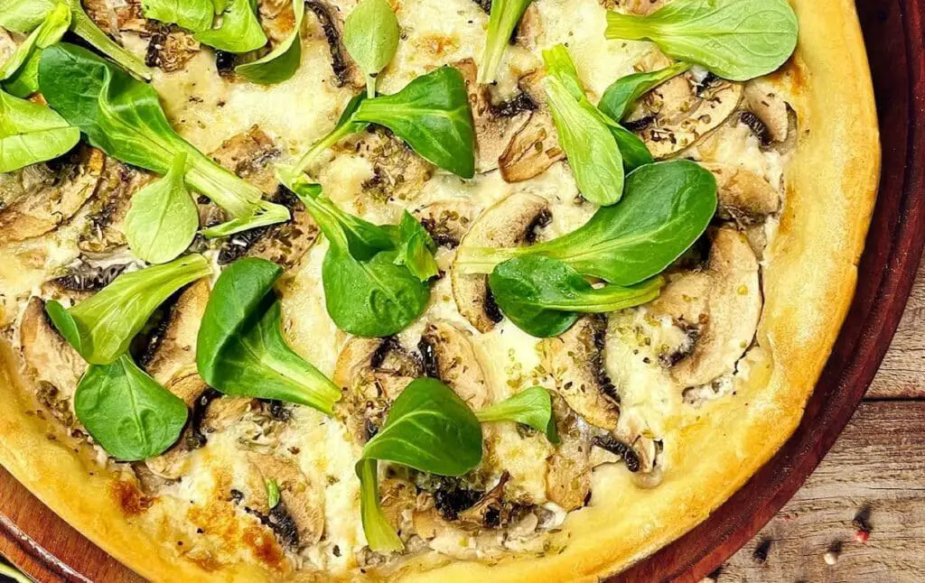 Pizza blanche aux champignons au Thermomix