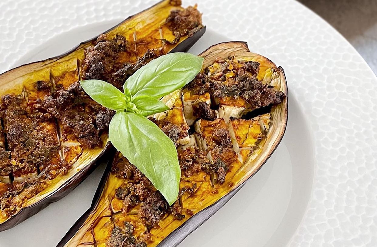 Aubergines grillées parfumées aux épices au Thermomix