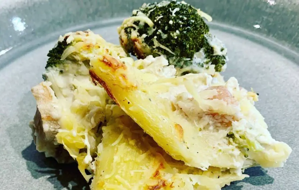 Gratin de pâtes au brocoli poire et bleu au Thermomix