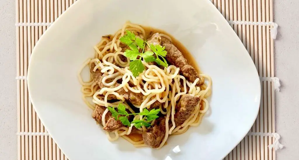 Boeuf à l’orange et nouilles chinoises au Thermomix