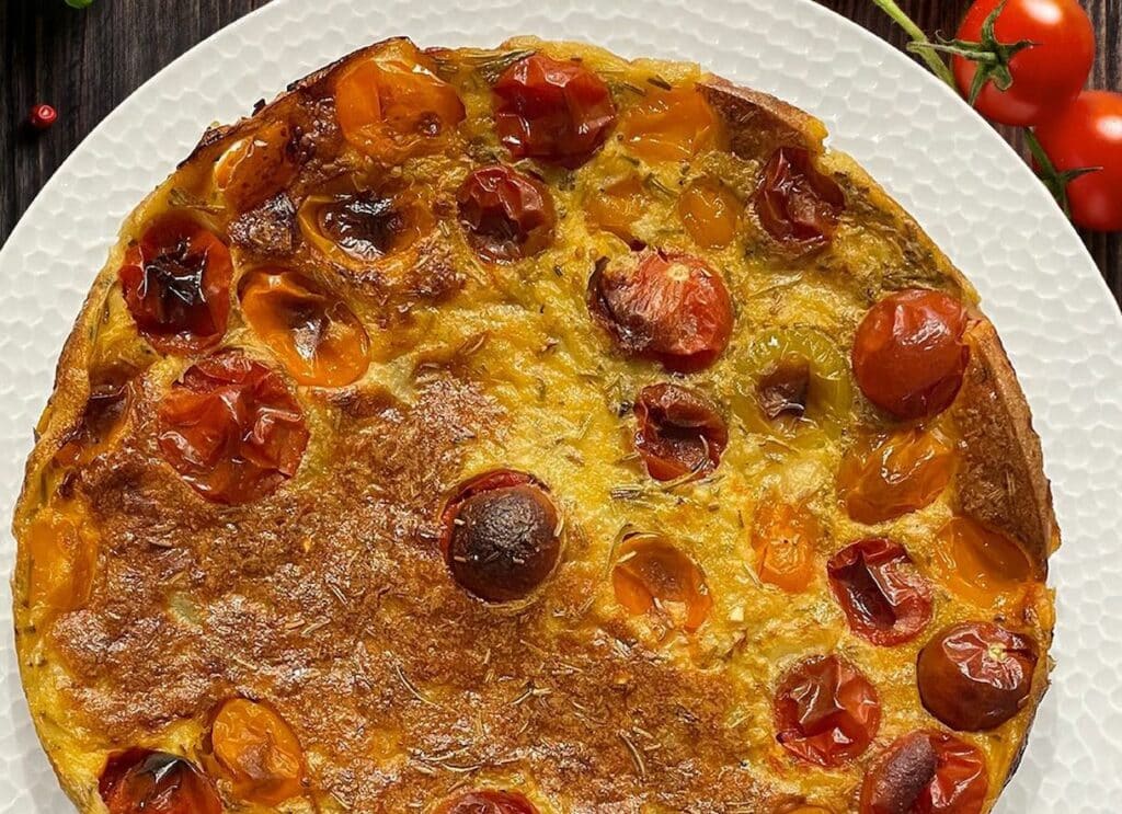 Clafoutis aux tomates cerises paprika et parmesan au Thermomix