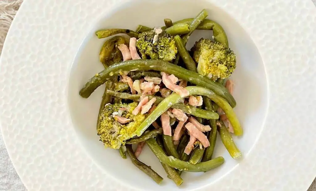 Légumes verts à la carbonara au Thermomix