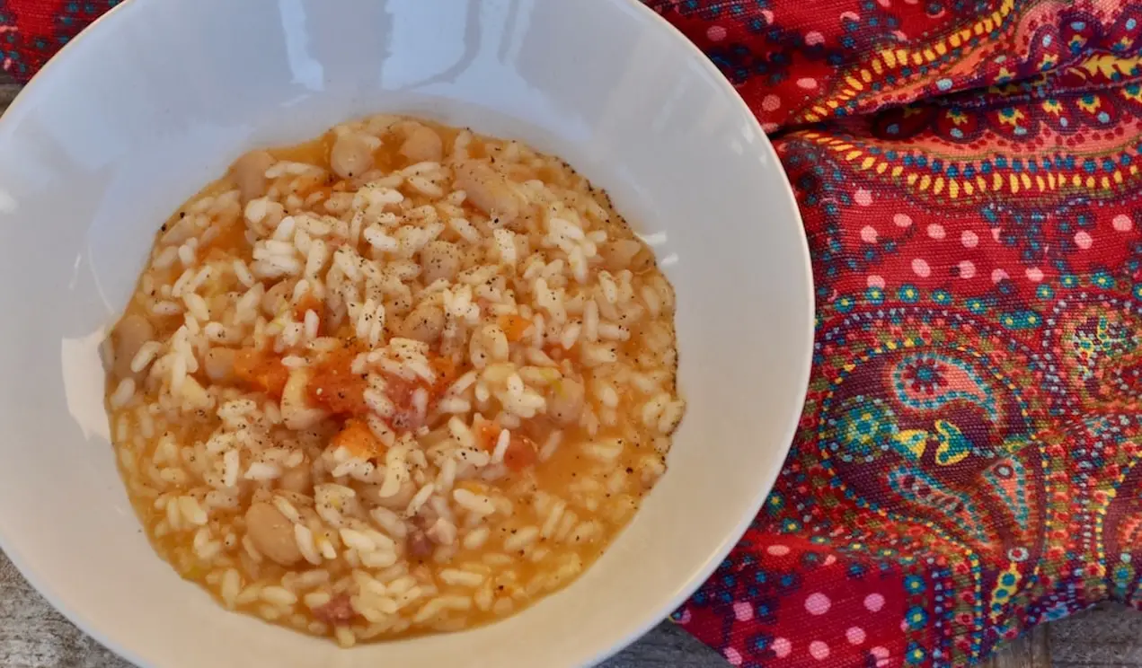 Risotto aux lardons et haricots au Thermomix