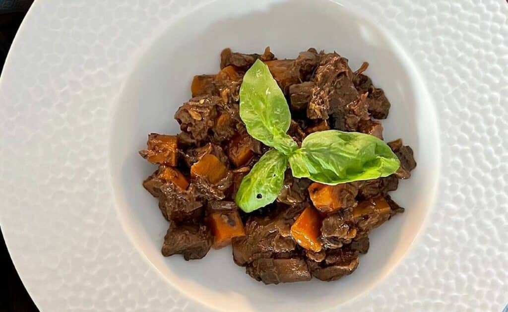 Bourguignon végétarien aux champignons au Thermomix