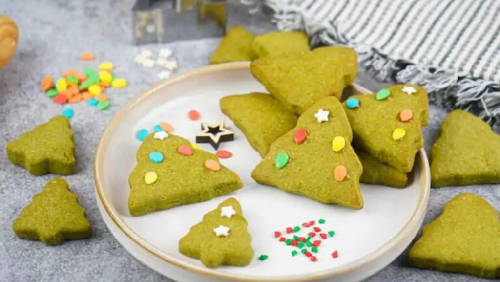 Biscuits au beurre et thé matcha pour Noël au Thermomix