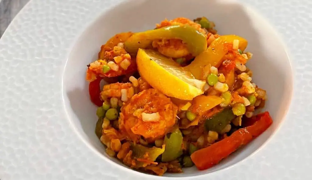 Paella express aux gambas au Thermomix