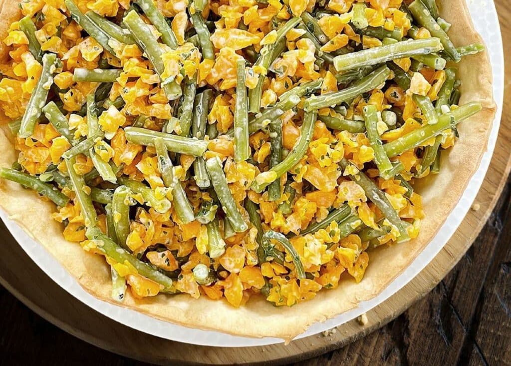 Tarte aux carottes et haricots verts au Thermomix