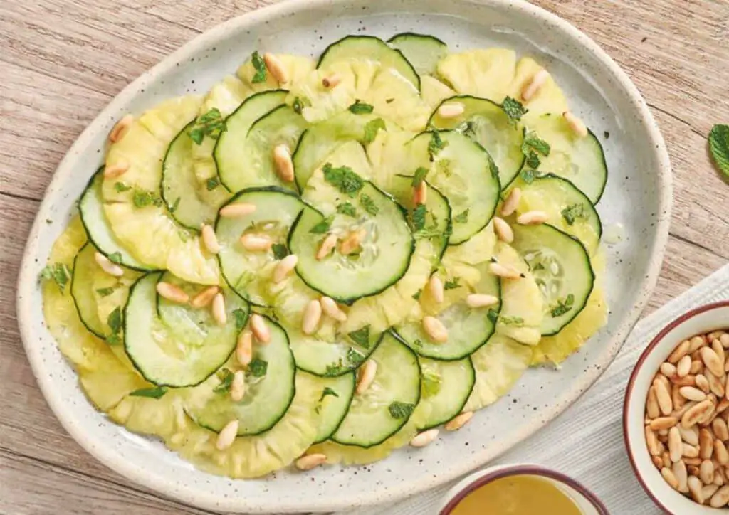 Carpaccio de concombre et ananas au Thermomix