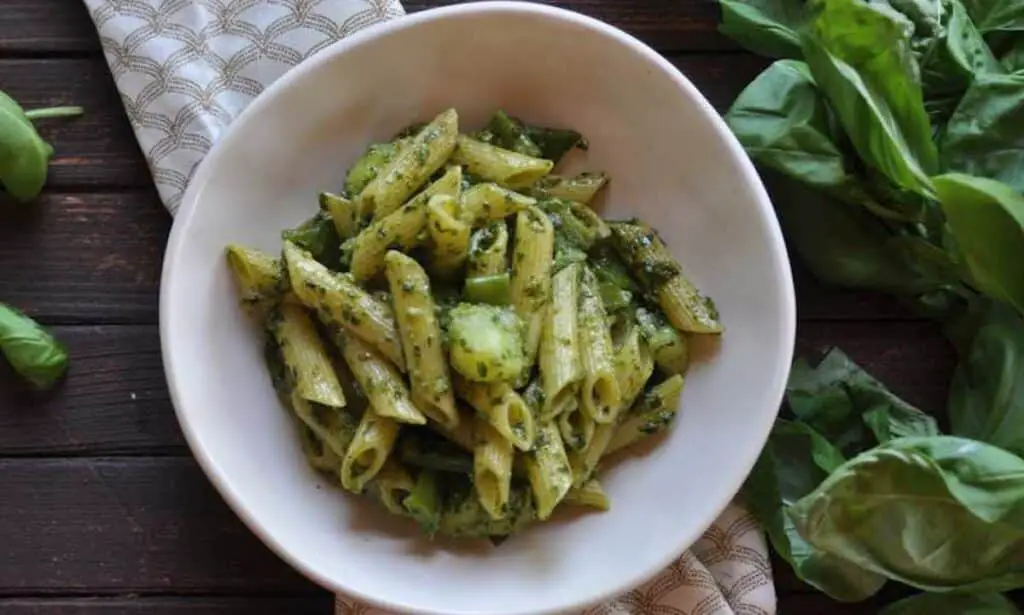 Pâtes aux haricots verts pesto génois et pomme de terre au Thermomix