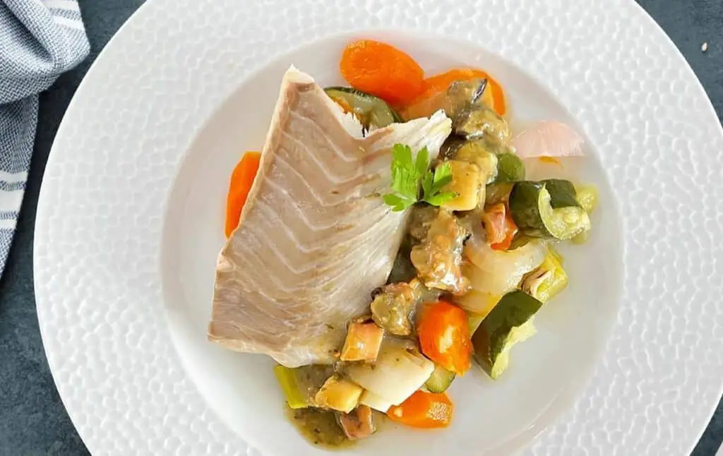 Poisson aux légumes vapeur et coquillages au Thermomix