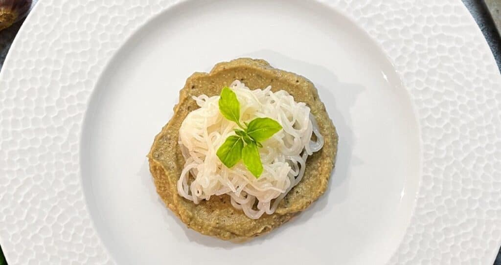 Spaghetti à la crème d’aubergine au Thermomix