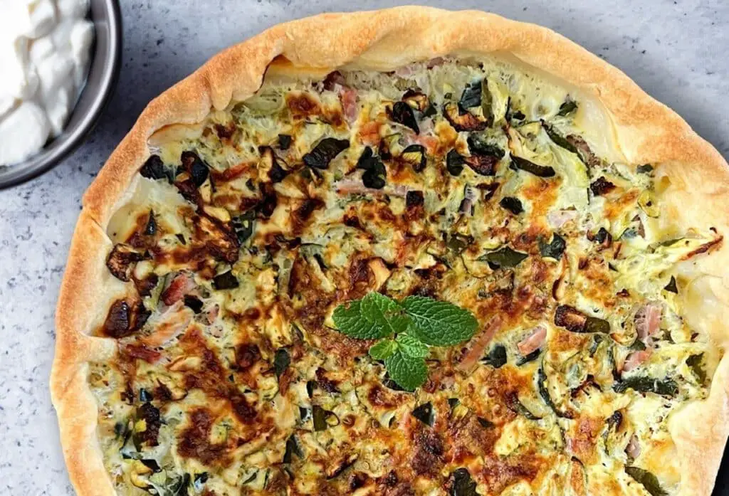 Quiche jambon courgette menthe ricotta au Thermomix