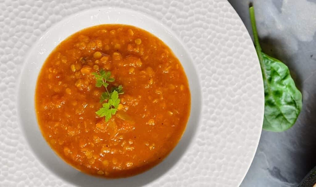 Soupe marocaine de lentilles épicée au Thermomix