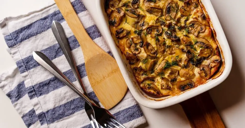 Gratin de pommes de terre aux champignons Léger