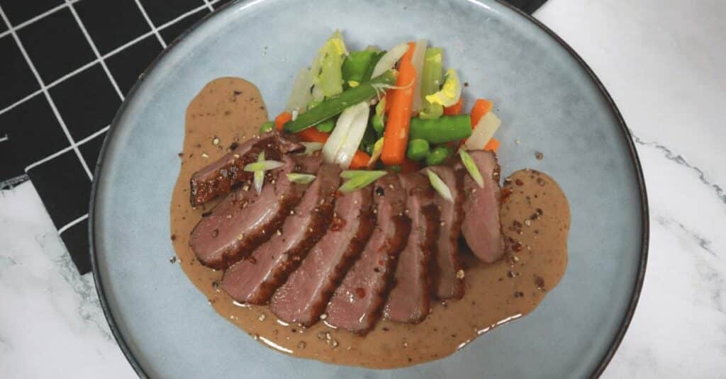 Magret de canard avec sauce au poivre au Thermomix