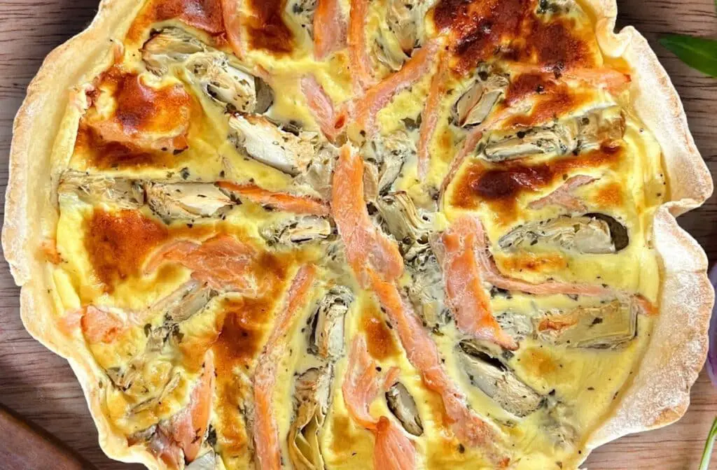 Quiche au saumon fumé et aux artichauts au Thermomix