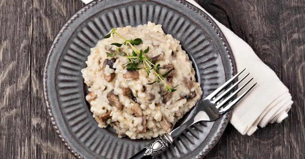 Risotto Léger aux champignons et vin blanc