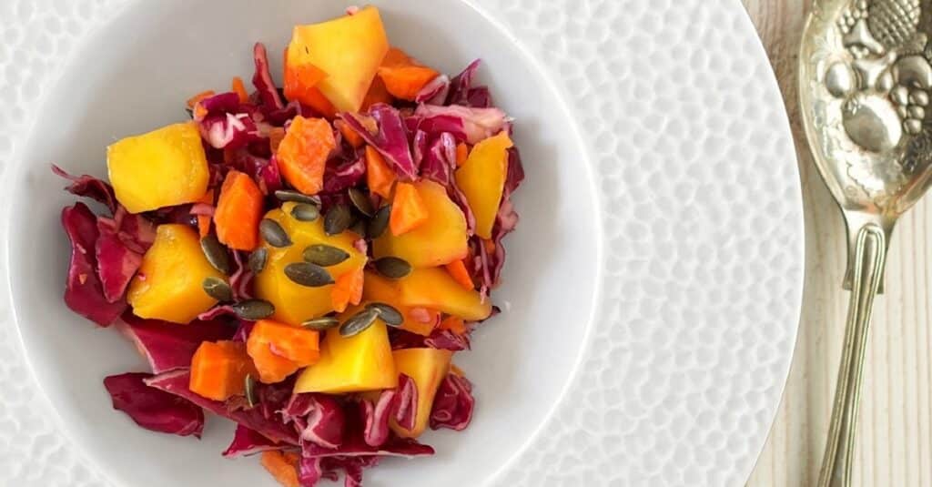 Salade de chou rouge et mangue à la coriandre au Thermomix : Fraîcheur et Saveurs Explosives