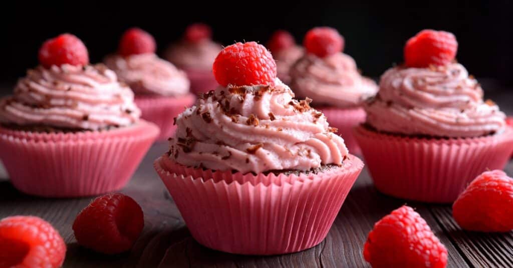 Muffins Cacao avec Chantilly Framboise au Thermomix : Dessert Gourmand