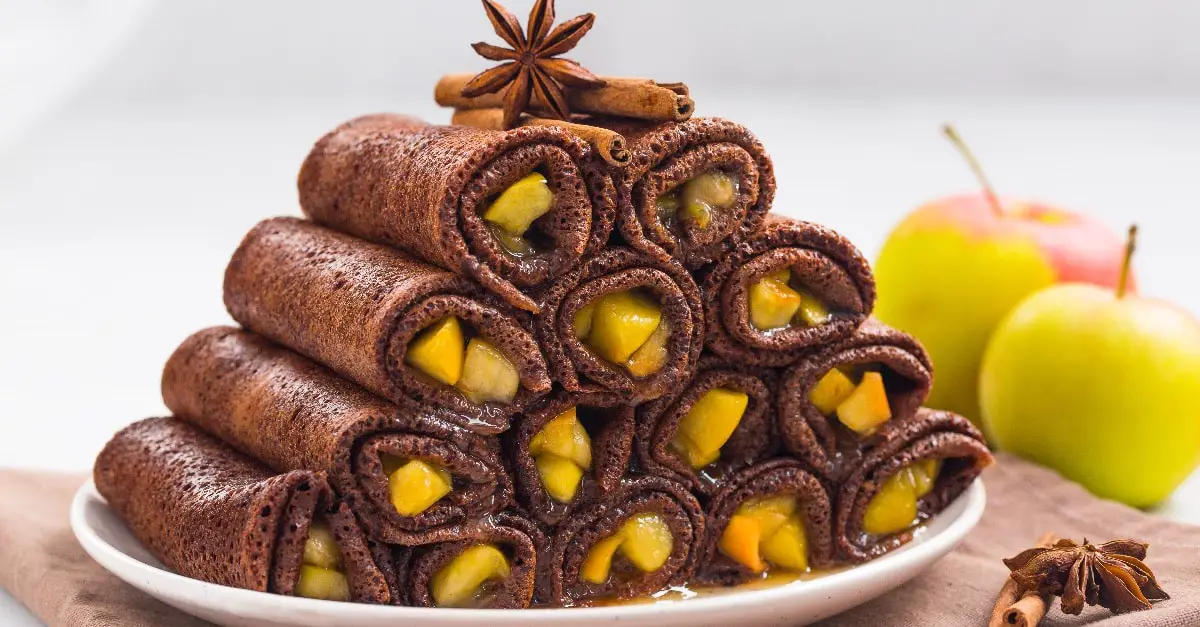 Crêpe roulé Chocolat-Pommes-Cannelle au Thermomix : Une Délicieuse Combinaison