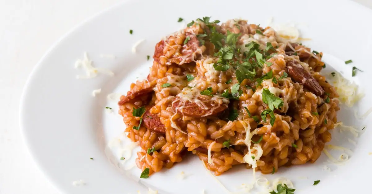 Risotto Chorizo Tomate au Vin Rouge au Thermomix