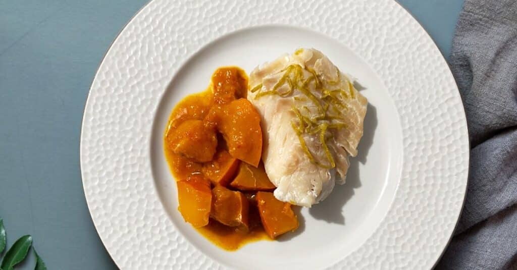 Curry de courge et poisson au Thermomix : Épices et Saveurs