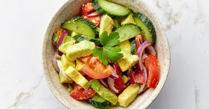 Salade d'Avocat Concombre et Tomate Weight Watchers