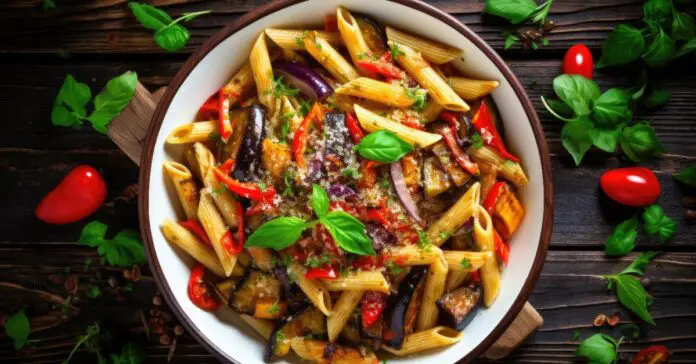 Salade de Penne à l'Aubergine et Poivron Weight Watchers